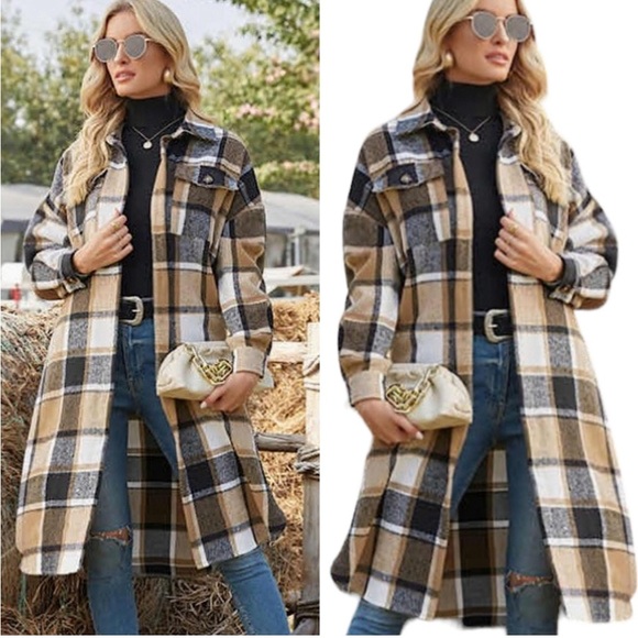 Miss Sparkling Plaid Shacket - Picture 1 of 11